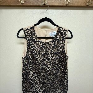 Lela Rose Norman Marcus for Target Lace Sleeveless Top - Black and Tan